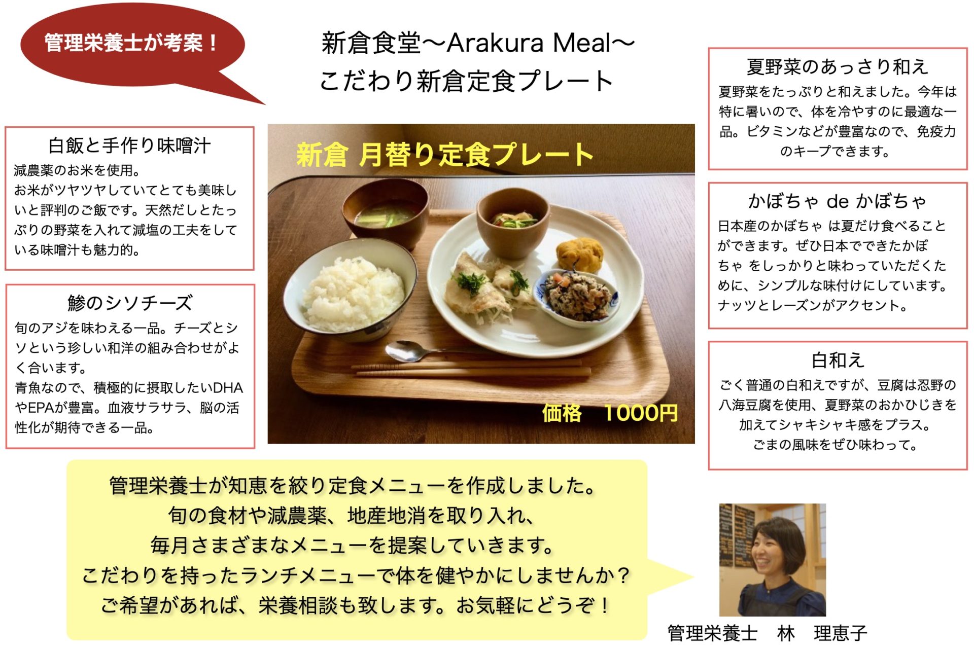 ７月の あらくら定食プレート のメインはアジです ゲストハウス Arakura と あらくら食堂